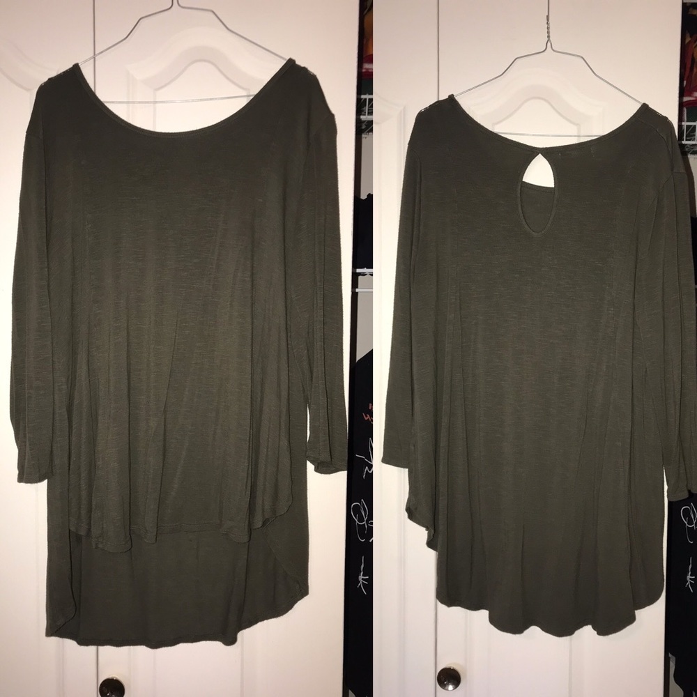 Maurices Olive Long Sleeve Long Top Size XL